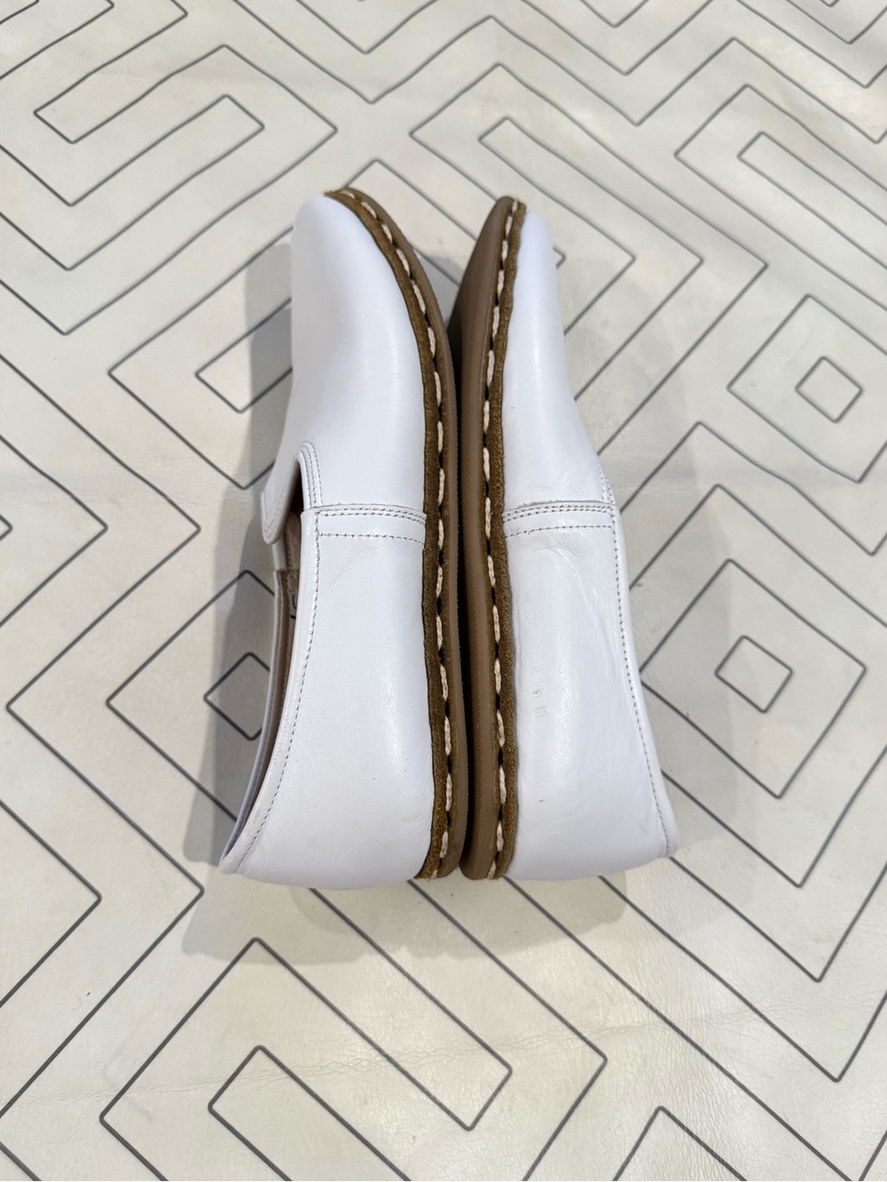 Sabah White Slip-On Leather Flats - Picture 10 of 11